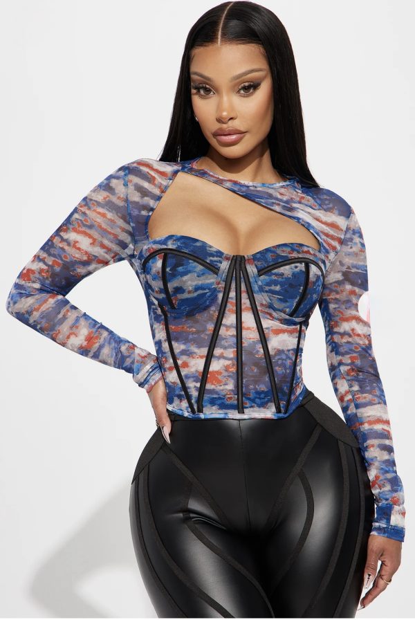 Mesh corset top